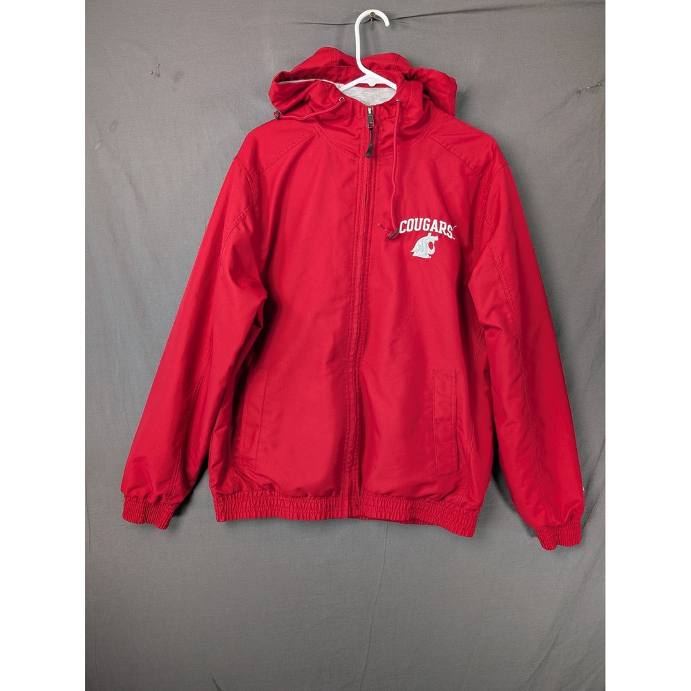 Champion WSU Cougars Red Full‎ Zip Hooded Jacket Mens Small